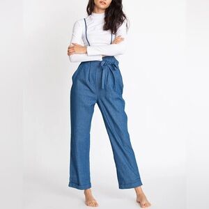 English Factory NWT Blue strappy Denim Overalls blue pants jumpsuit XS